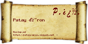 Patay Áron névjegykártya